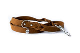 Braided Leather Lead - Brown