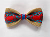 Red Crabs on Blue & Red Dog Bow Tie