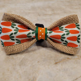 Carrots on Natural Burlap Bow Tie