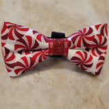 Mini Size Holiday Peppermint Candy Dog or Cat Bow Tie