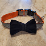 Black and White with Orange Herringbone Dog Collar