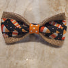 Candy Corn and Smartees Print Burlap Dog Halloween Bow Tie
