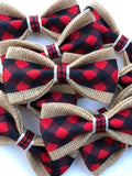 Red & Black Buffalo Plaid Bow Tie for your Dog