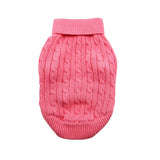Pink Cable Knit Dog Sweater